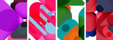 Duvar kağıdı, kartvizit, kapak, poster, afiş, broşür, başlık, web sitesi için renkli parlak geometrik soyut kompozisyonlar