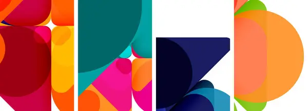 Composições Abstratas Geométricas Brilhantes Coloridas Para Papel Parede Cartão Visita — Vetor de Stock