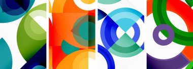 Çemberler ve halkalar geometrik arka planlar. Duvar kağıdı, kartvizit, kapak, poster, afiş, broşür, başlık, web sitesi posterleri