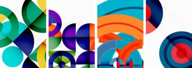 Duvar kâğıdı, kartvizit, kapak, poster, afiş, broşür, başlık, web sitesi için arka planda yuvarlak geometrik elemanlar ve daireler