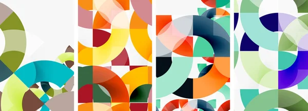 丸い線と円のポスターの背景のセット バナー カード ブックイラスト ランディングページのためのベクトルイラスト — ストックベクタ