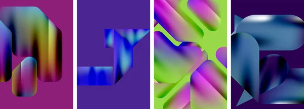 Uppsättning Abstrakta Geometriska Affischer Abstrakt Bakgrund För Tapeter Visitkort Omslag — Stock vektor