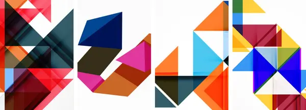 一组抽象的随机三角形构图背景 用于墙纸 小册子 网站的矢量插图 — 图库矢量图片