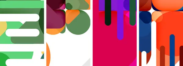 Composiciones Abstractas Geométricas Brillantes Coloridas Para Papel Pintado Tarjeta Visita — Vector de stock