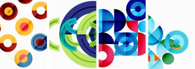 Çemberler ve halkalar geometrik arka planlar. Duvar kağıdı, kartvizit, kapak, poster, afiş, broşür, başlık, web sitesi posterleri
