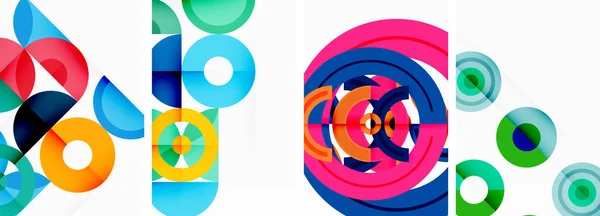 Circles Rings Geometric Backgrounds Posters Wallpaper Business Card Cover Poster — Stock Vector