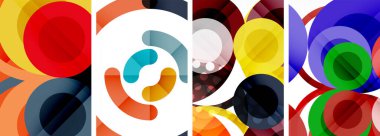 Geometrik soyut posterler dizisi. Duvar kağıdı, kartvizit, kapak, poster, afiş, broşür, başlık, web sitesi için soyut arkaplan