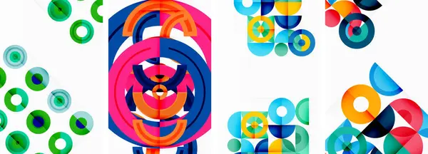 Kreise Und Ringe Geometrische Hintergründe Poster Für Tapete Visitenkarte Cover — Stockvektor