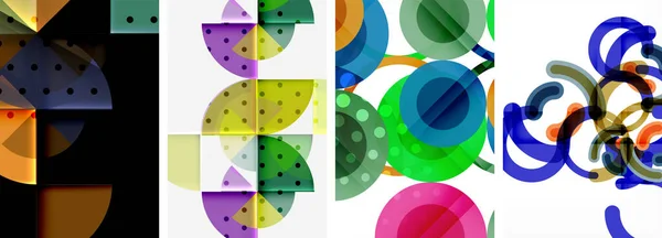 Världen Geometrisk Elegans Med Abstrakt Cirkel Affisch Set Cirklar Sammanflätas — Stock vektor