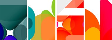 Duvar kağıdı, kartvizit, kapak, poster, afiş, broşür, başlık, web sitesi için renkli parlak geometrik soyut kompozisyonlar