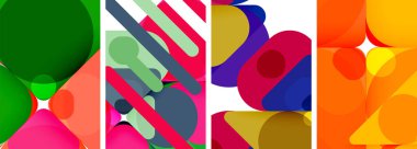 Duvar kağıdı, kartvizit, kapak, poster, afiş, broşür, başlık, web sitesi için renkli parlak geometrik soyut kompozisyonlar