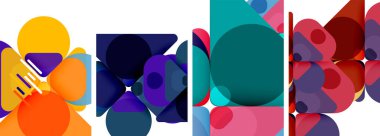 Duvar kağıdı, kartvizit, kapak, poster, afiş, broşür, başlık, web sitesi için renkli parlak geometrik soyut kompozisyonlar