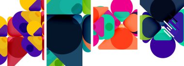 Duvar kağıdı, kartvizit, kapak, poster, afiş, broşür, başlık, web sitesi için renkli parlak geometrik soyut kompozisyonlar