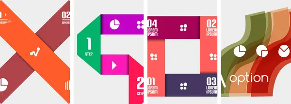 Set Von Linien Infografik Hintergründen Vektor Illustration Für Wallpaper Banner — Stockvektor