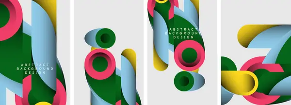 Formas Redondas Abstractas Círculos Diseños Póster Ilustración Vectorial Para Fondo — Vector de stock