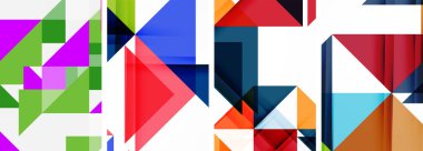 Üçgen poster geometrik arkaplan seti