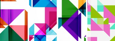 Soyut rastgele üçgen kompozisyon arkaplanları kümesi. Duvar kağıdı, kartvizit, kapak, poster, afiş, broşür, başlık, web sitesi için vektör ilülasyonu