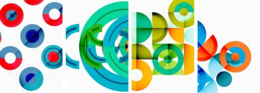 Duvar kâğıdı, kartvizit, kapak, poster, afiş, broşür, başlık, web sitesi için arka planda yuvarlak geometrik elemanlar ve daireler
