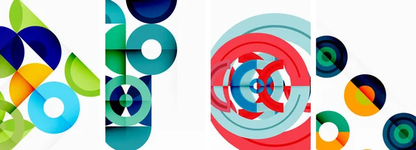 Éléments Géométriques Ronds Cercles Dans Conception Arrière Plan Pour Papier — Image vectorielle