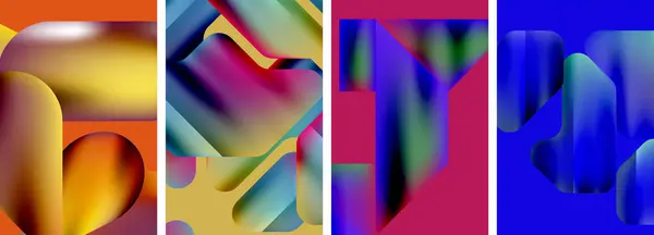 Uppsättning Abstrakta Geometriska Affischer Abstrakt Bakgrund För Tapeter Visitkort Omslag — Stock vektor