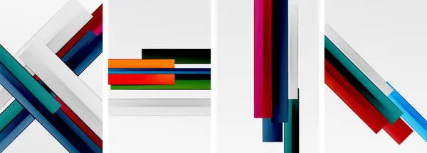 Líneas Mínimas Rayas Color Póster Fondos Abstractos Ilustración Vectorial Para — Vector de stock