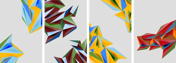 Dreieckige Low Poly Mosaik Plakate Vektor Illustration Für Wallpaper Banner — Stockvektor