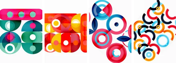 Cirklar Och Ringar Geometriska Bakgrunder Affischer För Tapeter Visitkort Omslag — Stock vektor