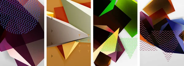 Trendy Basso Poli Forme Triangolo Altri Elementi Geometrici Disegni Sfondo — Vettoriale Stock