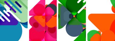 Duvar kağıdı, kartvizit, kapak, poster, afiş, broşür, başlık, web sitesi için renkli parlak geometrik soyut kompozisyonlar