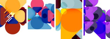 Duvar kağıdı, kartvizit, kapak, poster, afiş, broşür, başlık, web sitesi için renkli parlak geometrik soyut kompozisyonlar