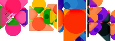 Duvar kağıdı, kartvizit, kapak, poster, afiş, broşür, başlık, web sitesi için renkli parlak geometrik soyut kompozisyonlar