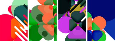 Duvar kağıdı, kartvizit, kapak, poster, afiş, broşür, başlık, web sitesi için renkli parlak geometrik soyut kompozisyonlar