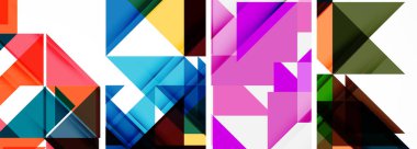 Üçgen poster geometrik arkaplan seti