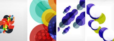 Soyut çember poster setiyle geometrik zarafet dünyası. Çemberler şekiller ve renkler senfonisiyle sarmalanır. Tasarımınız için çağdaş bir görsel ziyafet sunar.