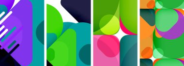 Duvar kağıdı, kartvizit, kapak, poster, afiş, broşür, başlık, web sitesi için renkli parlak geometrik soyut kompozisyonlar