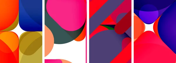 Composições Abstratas Geométricas Brilhantes Coloridas Para Papel Parede Cartão Visita — Vetor de Stock