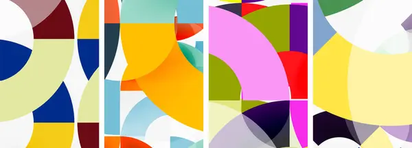 Ensemble Lignes Circulaires Fond Affiche Illustration Vectorielle Pour Papier Peint — Image vectorielle