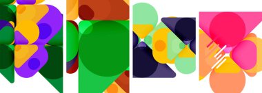 Duvar kağıdı, kartvizit, kapak, poster, afiş, broşür, başlık, web sitesi için renkli parlak geometrik soyut kompozisyonlar