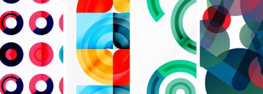 Çemberler ve halkalar geometrik arka planlar. Duvar kağıdı, kartvizit, kapak, poster, afiş, broşür, başlık, web sitesi posterleri