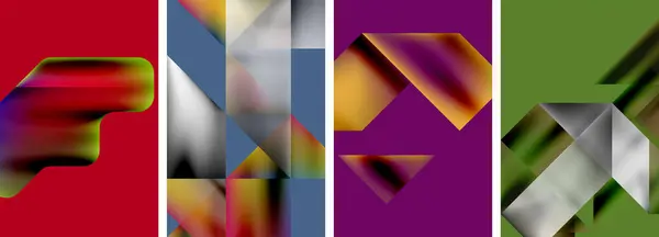 Set Abstrakter Geometrischer Poster Abstrakte Hintergründe Für Tapete Visitenkarte Cover — Stockvektor