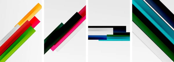 Líneas Mínimas Rayas Color Póster Fondos Abstractos Ilustración Vectorial Para — Vector de stock