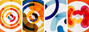 Renkli çember arka planlar. Duvar kağıdı, bayrak, arkaplan, kart, kitap illüstrasyonu için vektör illüstrasyonu, iniş sayfası