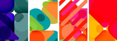 Duvar kağıdı, kartvizit, kapak, poster, afiş, broşür, başlık, web sitesi için renkli parlak geometrik soyut kompozisyonlar