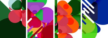 Duvar kağıdı, kartvizit, kapak, poster, afiş, broşür, başlık, web sitesi için renkli parlak geometrik soyut kompozisyonlar