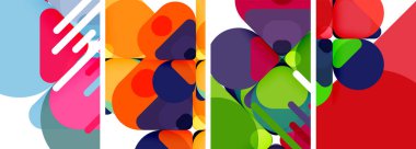 Duvar kağıdı, kartvizit, kapak, poster, afiş, broşür, başlık, web sitesi için renkli parlak geometrik soyut kompozisyonlar