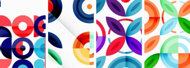 Çemberler ve halkalar geometrik arka planlar. Duvar kağıdı, kartvizit, kapak, poster, afiş, broşür, başlık, web sitesi posterleri
