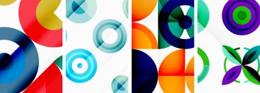 Duvar kâğıdı, kartvizit, kapak, poster, afiş, broşür, başlık, web sitesi için arka planda yuvarlak geometrik elemanlar ve daireler