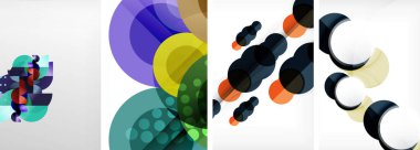 Geometrik soyut posterler dizisi. Duvar kağıdı, kartvizit, kapak, poster, afiş, broşür, başlık, web sitesi için soyut arkaplan