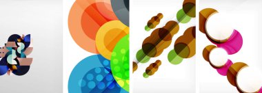 Geometrik soyut posterler dizisi. Duvar kağıdı, kartvizit, kapak, poster, afiş, broşür, başlık, web sitesi için soyut arkaplan