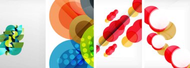Geometrik soyut posterler dizisi. Duvar kağıdı, kartvizit, kapak, poster, afiş, broşür, başlık, web sitesi için soyut arkaplan